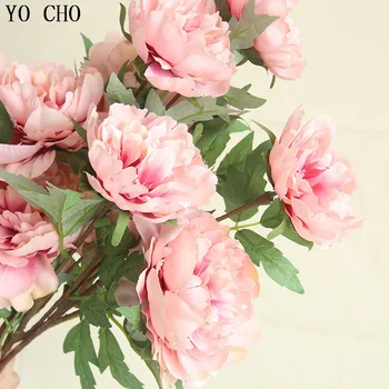 YO CHO Chinez de Înaltă Calitate Mare Bujori Flori Artificiale Toamna Vie Bujor Fals Frunze de Nunta Petrecere Acasă Decorare Flori de Matase