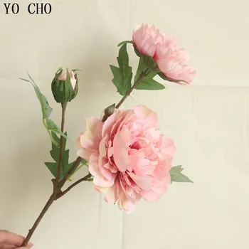 YO CHO Chinez de Înaltă Calitate Mare Bujori Flori Artificiale Toamna Vie Bujor Fals Frunze de Nunta Petrecere Acasă Decorare Flori de Matase