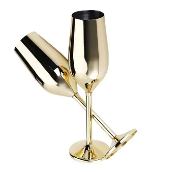 2 buc Pahare de Șampanie în paharul de vin din Oțel Inoxidabil Periat Cu Finisaj de Aur Cupă de Cocktail-uri Pahare Pentru Șampanie Cutie de Cadou