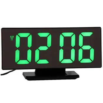 2020Digital Ceas Deșteptător LED Oglinzi Electronice, Ceasuri Multifunctional Display LCD de Mari dimensiuni Ceas de Masa Digital cu Calendar Cablu USB