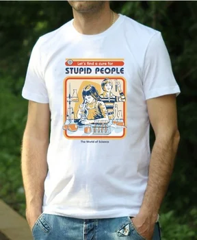 Hahayule Să Găsească Un Leac Pentru Oameni Prosti Ilustrații Drăguț Amuzant Graphic Tee de Vară Retro Moda BARBATI T-Shirt Hipsters