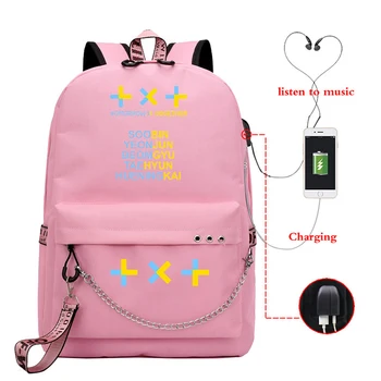Încărcare USB Laptop Back Pack Mochila Bookbag Kpop TXT Rucsac SOOBIN YEONJUN Femei Rucsac ghiozdane pentru Fete Adolescente Plecak