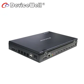 DeviceWell HDS9125 Portabil 5 Canal Inch Monitor cu Ecran Difuzat Live Display LCD 4 HDMI 1 DP Intrare Video Switcher