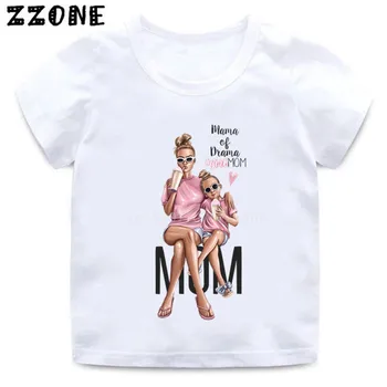 Baieti/Fete de ziua Mamei Cadou tricou Copii Super Mama Cu Fiica si Fiul Imprimare Haine Copii Amuzant Copil Drăguț T-shirt
