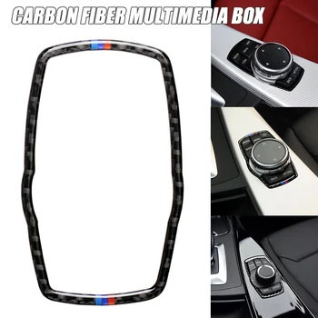 Masina Fibra de Carbon Cadru pentru BMW Butonul Media Sticker Buton pentru a Acoperi F10 F20 F30 F34 F07 F25 F26 F15 F16 F-cel Mai bun