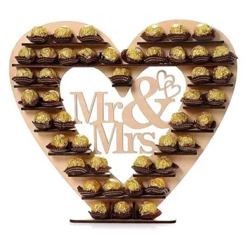 Nunta Ornamente Din Lemn Mr&Mrs Ciocolata Stand De Afișare Bomboane Cupcake Deserturi Titularul Home Decor Petrecere De Nunta Baruri