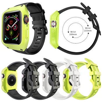 De lux, Curea din Silicon de Caz pentru Apple Watch SE Trupă Seria 6 5 4 3 Capac de 40 mm 44mm 38mm 42mm Sport Brățară pentru iWatch Centura