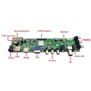 Kit Pentru LTN156AT02-A04 Semnal digital, ecran cu LED-uri USB, VGA TV controler de bord Panoul de DVB-T2 HDMI AV 1366X768 15.6