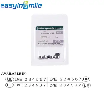 EASYINSMILE 5 buc/Cutie Dentare Copii Coroana de Oțel Inoxidabil Primar Temporară Molar de Pediatrie Full Size Disponibile