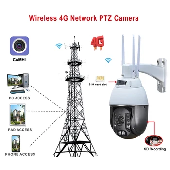De Securitate în aer liber 5MP Wireless 4G Camera PTZ Auto de Urmărire Tracker 30X ZOOM H. 265 Wifi Speed Dome Camera IP 2MP SIM TWO WAY Audio