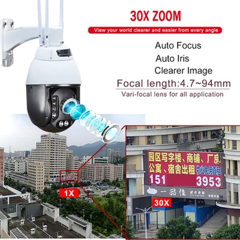 De Securitate în aer liber 5MP Wireless 4G Camera PTZ Auto de Urmărire Tracker 30X ZOOM H. 265 Wifi Speed Dome Camera IP 2MP SIM TWO WAY Audio