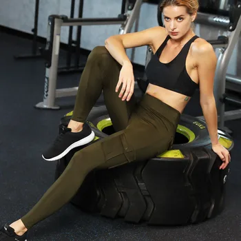 SALSPOR Jambiere Femei de Fitness, Stil Militar Push-Up Yoga Sweatpant Sport Execută Antrenament Strâns Bodybuliding Atletism Gimnastică Picior
