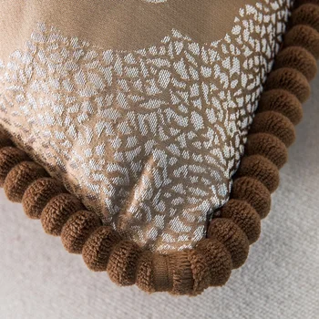 European Stil Jacquard Tricotat Față De Pernă Villus Marginea Decorative Pernă Acoperă Carouri Imprimate Lenjerie De Pat Home Decor