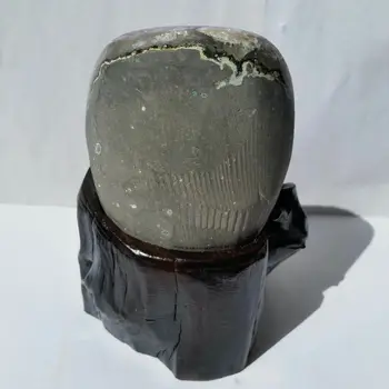 500-600g Naturale Uruguayan Ametist Cuart Pestera Geode de Cristal/de Mână-sculptate din LEMN STA