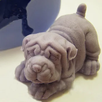 Shar pei câine 3D matrite de Silicon săpun mucegai 3d câine silicon sapun matrite gel de siliciu mor câinii Aroma de piatră matrite câini lumânare mucegai