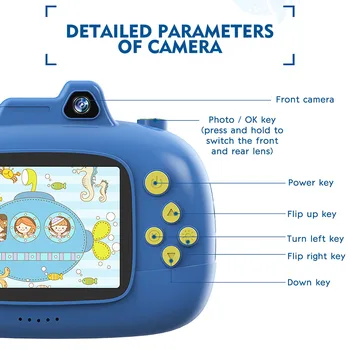 Copii Digital aparat de Fotografiat de Jucărie 1080P 2.4 Inch cel Mai bun Cadou de Ziua de nastere Pentru Copii mici instanea camera printuri de fotografii jeu enfant cadeaux