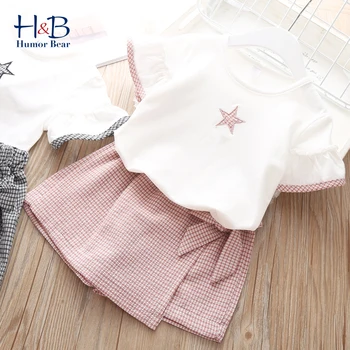Umor Urs Baby Girl Haine 2020 Brand NOU de Vara Star Imprimare Copilul haine de fata T-shirt, Blaturi+Betelie Pantskirt 2-6Y