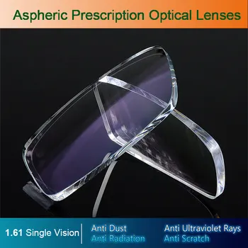 1.61 Singură Viziune Optice Asferice Ochelari de vedere Lentile de Prescriptie medicala Lentile de Ochelari Cadru AR Acoperire și Anti-Rezistent la zgarieturi