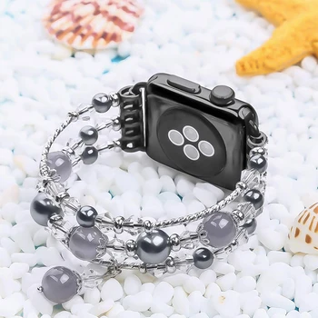 Agat@brățară de metal pentru apple watch band 40mm 38mm 44mm 42mm iwatch curea serie 5/6/4/3/2/1 elastice de Întindere wristbelt