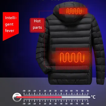 Barbati Femei Încălzită în aer liber Parka Coat USB Baterie Electrică de Încălzire cu Capișon Jachete de Iarna Cald Sacou Termică Dropship