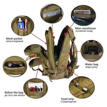 Mici în aer liber 3D Militare Tactice Rucsac de Armata Impermeabil Bug Out Bag Copil Drumetii, Camping Mochila Militar Femei Barbati Rucsac