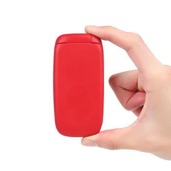 USHINING Roșu Flip Telefon Mobil Buton Mare, Ușor de Utilizat,Gratuit SIM Deblocat,Clasice si Durabile pentru persoanele în vârstă