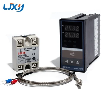 LJXH Dual Digital PID Controler de Temperatura Setată REX-C400 + 25DA/40DA/75DA Solid state Releu + 1m M6 Fir K Thermocopanale