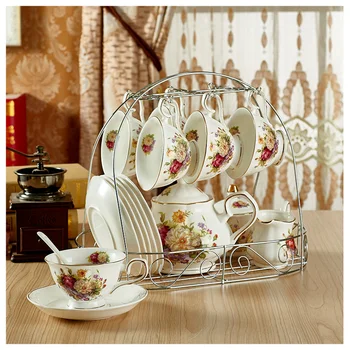 Europene Ceașcă de Cafea, din Ceramica Cana de Apa, de Înaltă calitate Simplu Set de Cafea, Ceai după-Amiaza Britanic Set, Ceainic Set Cadou de Crăciun