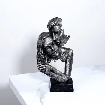 NORTHEUINS Rășină Cuplu Saruta Iubitul in Miniatura Figurina pentru Interior Cadou de Ziua Îndrăgostiților Acasă Decor Dotari pentru Camera de zi