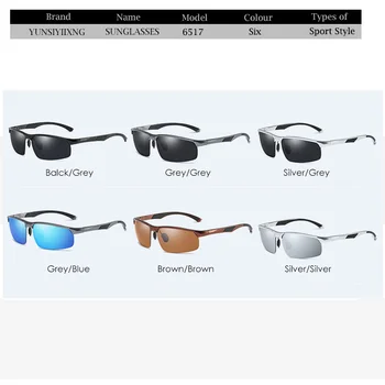 YUNSIYIXING Polarizate Brand de ochelari de Soare pentru Bărbați Aluminiu Magneziu Cadru ochelari de Soare Vintage Anti-Orbire de Conducere Bărbați Ochelari de 6517