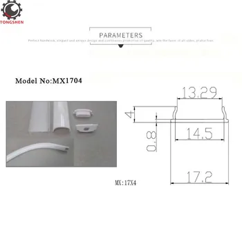 17x4mm 1m Forma de U din Aluminiu Canal pentru flex/hard Lumini LED Benzi Flexibile LED Flexibile de Aluminiu Curbate de Extrudare Profil