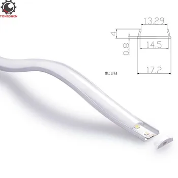 17x4mm 1m Forma de U din Aluminiu Canal pentru flex/hard Lumini LED Benzi Flexibile LED Flexibile de Aluminiu Curbate de Extrudare Profil