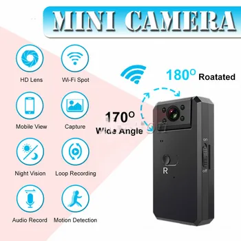 Mini Camera WiFi 1080P HD Video Recorder Audio cu IR Noapte Viziune de Detectare a Mișcării Mici Wireless, camera Video mini cam