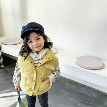 2019 Iarna New Sosire stil coreean bumbac îngroșat și cald all-meci jos vesta de blana pentru drăguț dulce pentru copii fete si baieti