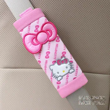 Pisica roz Styling Accesorii Auto Interioare Auto Unelte Acoperă centurile de siguranță coperta CD-uri Talie perna volan masina acoperă pernă
