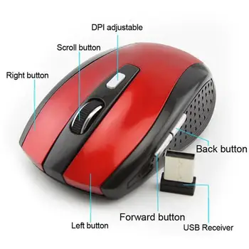 2.4 GHz Wireless Mouse-ul Ergonomic, mouse-urile Optice 4 Butoane pentru Gaming Dell/Huawei/Lenovo PC Mouse de Calculator de Birou