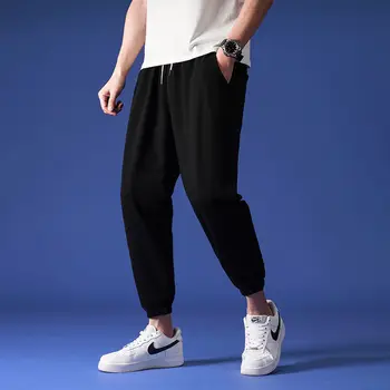 Barbati Casual Pantaloni Plus Dimensiune 4XL Vrac Solid Bumbac Simplu Culturism Pachet Mens Glezna-lungime All-meci Chic de Moda Harajuku