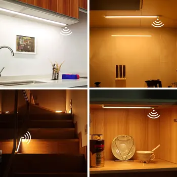 12V cu LED-uri Sub Cabinet de Lumină Bar de Striptease Aluminnum Senzor de Mișcare Lampa Benzi de Bucătărie dulap Dulap de Iluminat 6W/8W/10W Lumina de Noapte