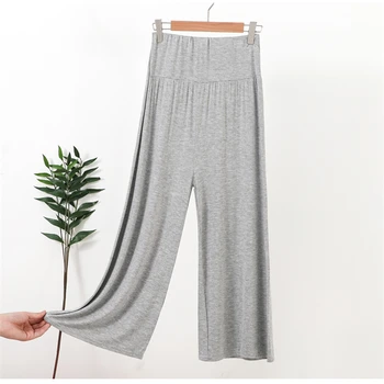 Femeile Acasa Pantaloni de Pijama Modal Funduri de Mari Dimensiuni Casual gri Sleep Pant Lounge Confortabilă Pijama Jos спальные штаны