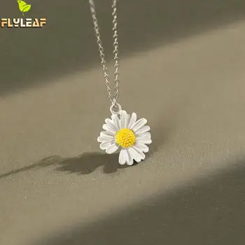 Argint 925 Floare Daisy Colier Pentru Femei INS Simplu Trend Fata Student Cadou Handmade Bijuterii Fine Flyleaf