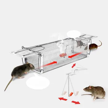 Behogar Două uși Mouse-ul Pest Animale Soareci Cușcă de Hamster de Control Repeller w/ Declanșator Sensibil pentru Casa Home Farm Hotel 40x11x14cm