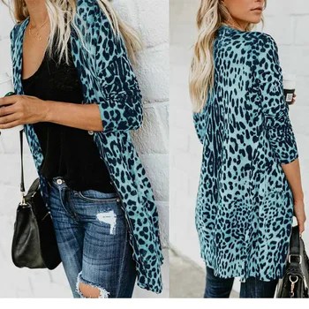 SEBOWEL Lady Sexy V-neck mâneci Lungi Buton de Imprimare Leopard Geaca Haina de Femeie Toamnă Primăvara anului 2020 de sex Feminin Subțire Subțire Jachete Lungi