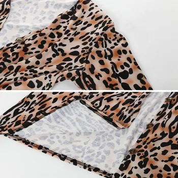 SEBOWEL Lady Sexy V-neck mâneci Lungi Buton de Imprimare Leopard Geaca Haina de Femeie Toamnă Primăvara anului 2020 de sex Feminin Subțire Subțire Jachete Lungi