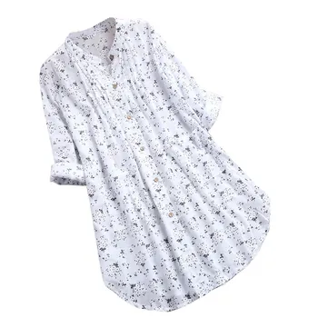 Bluze pentru femei V-Neck Cutat imprimeu Floral Maneca Lunga Topuri Casual Camasa Bluza femei topuri de vara rochie maxi blusas femininas