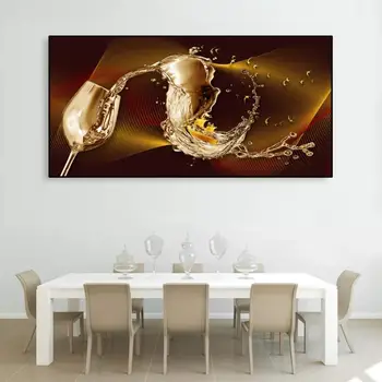 Laeacco Bucătărie Decor Poster de Arta de Perete Panza Pictura Alimentare Cafea Vin Imagine Modernă de luat Masa Acasă Decorare Camera HD de Imprimare