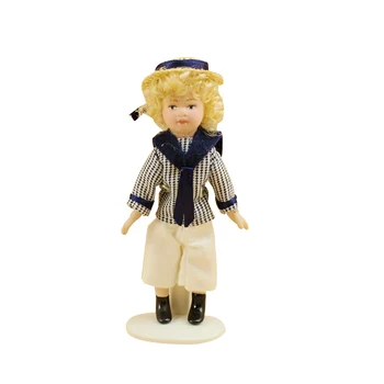 1 buc 4inch Mobile Ceramice Băiat Fată Păpușă Jucărie Meșteșugurilor de Artă 1/12 Scară casă de Păpuși Decor