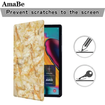Marmura Piele Moale Caz Acoperire pentru Samsung Galaxy Tab S5e T720 T725 10.5 Inch Anti-Praf Caz Coajă de Protecție