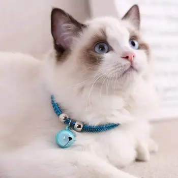 Stil japonez Animale de companie Pisica Guler Reglabil Manual Kitty Kitten Cravată,Colier Nylon cu Clopotel pentru caini Mici