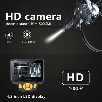 Digital Industriale Endoscop 4.3 Inch LCD Borescope Videoscope cu Senzor CMOS Semi-Rigide de Inspecție Camera Handheld Endoscop