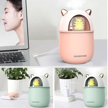 Portabil 300ml Umidificator de Aer Mouse-ul Drăguț Liniștită USB Mini Fogger Cool Mist Maker Cu Romantic LED Lumina de Noapte Pentru Masina Acasa
